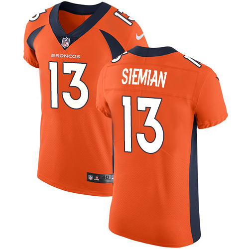 Nike Broncos #13 Trevor Siemian Orange Team Color Men's Stitched NFL Vapor Untouchable Elite Jersey